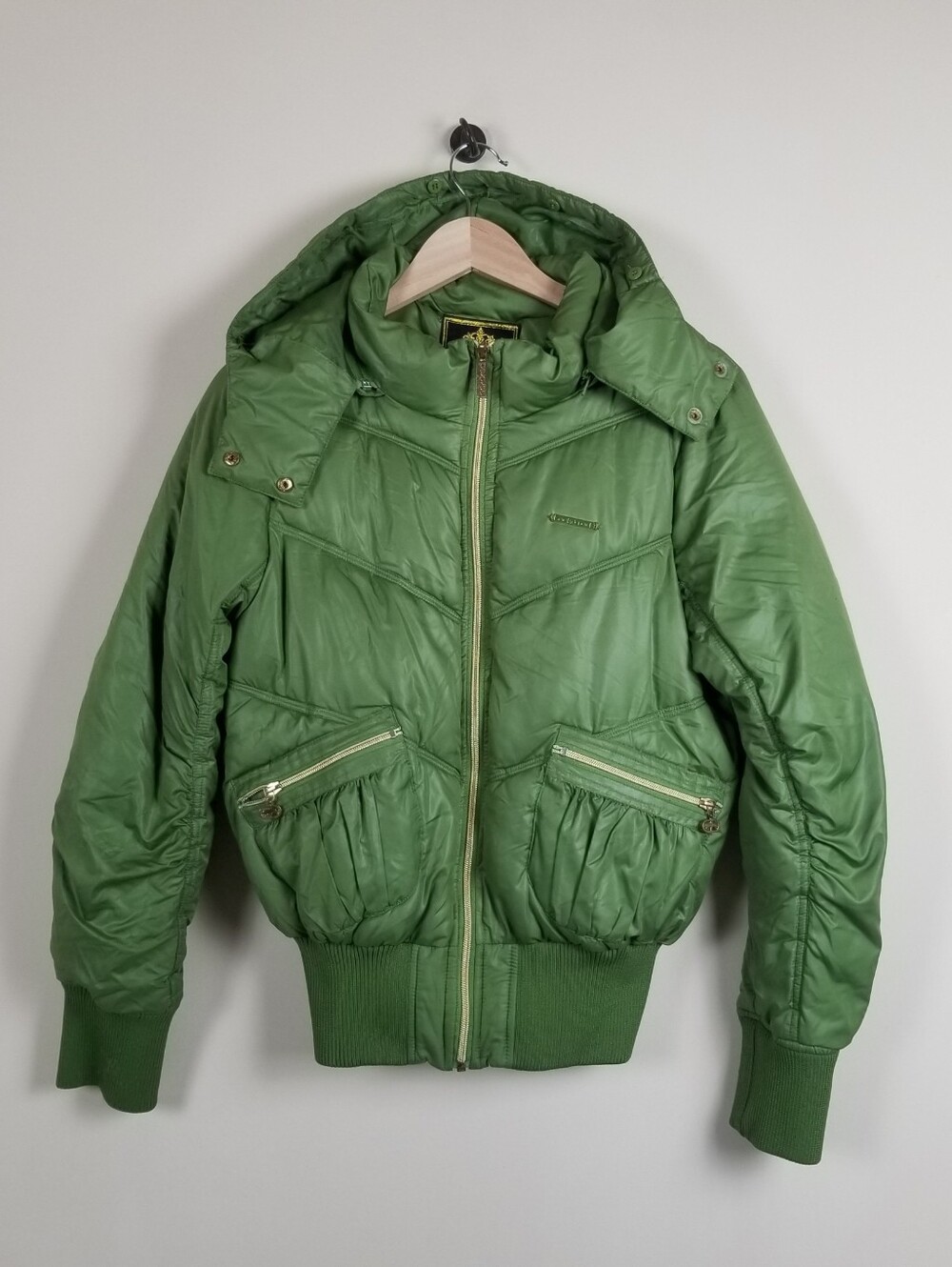 Green Puffer Hooded Jacket - Women